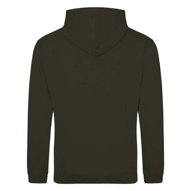 Combat Green - Back - Awdis Unisex College Hooded Sweatshirt - Hoodie