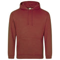Red-Rust - Front - Awdis Unisex College Hooded Sweatshirt - Hoodie