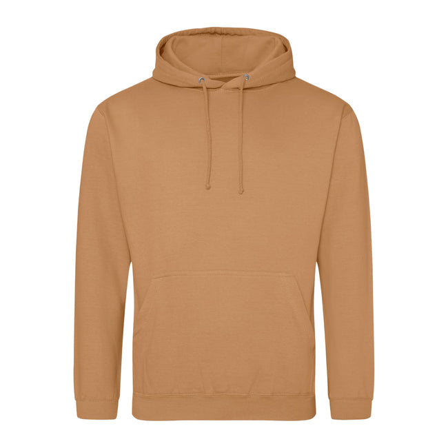 Caramel Latte - Front - Awdis Unisex College Hooded Sweatshirt - Hoodie