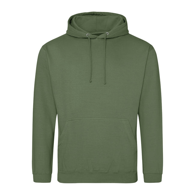 Earthy Green - Front - Awdis Unisex College Hooded Sweatshirt - Hoodie