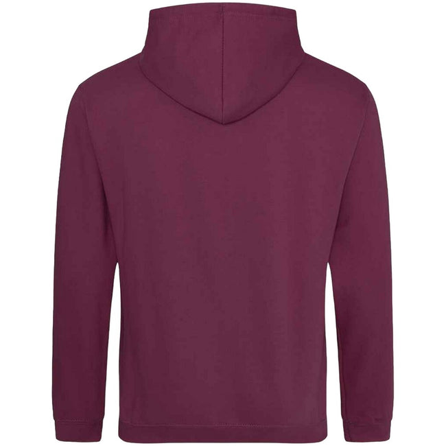 Burgundy Smoke - Back - Awdis Unisex College Hooded Sweatshirt - Hoodie