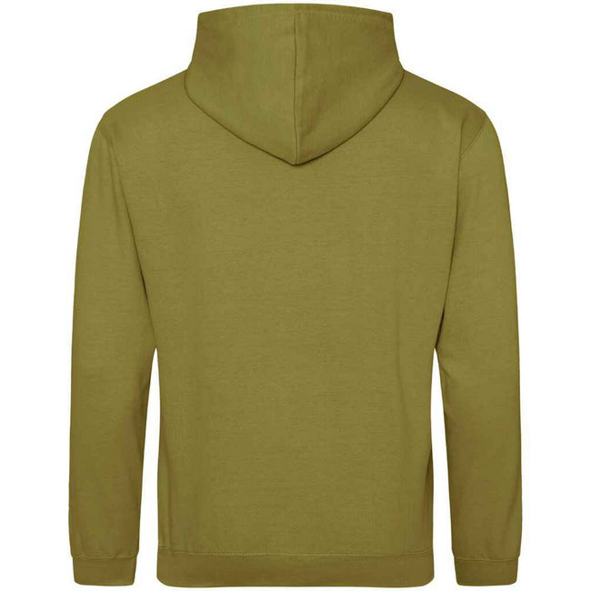 Khaki Green - Back - Awdis Unisex College Hooded Sweatshirt - Hoodie