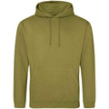 Khaki Green - Front - Awdis Unisex College Hooded Sweatshirt - Hoodie