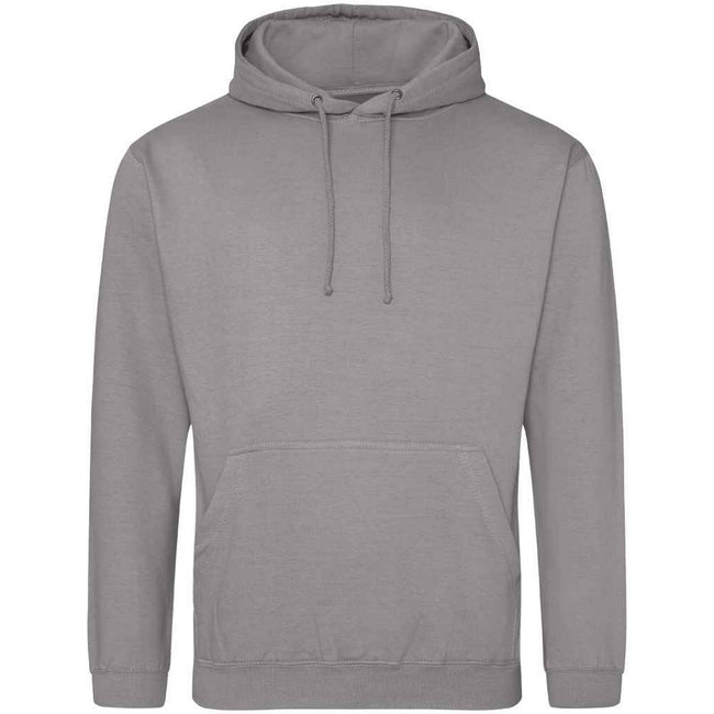 Platinum Grey - Front - Awdis Unisex College Hooded Sweatshirt - Hoodie