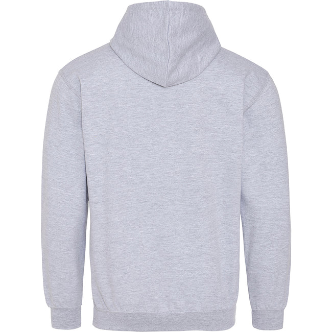 Heather Grey - Fire Red - Back - Awdis Varsity Hooded Sweatshirt - Hoodie