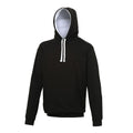 Jet Black- Arctic White - Front - Awdis Varsity Hooded Sweatshirt - Hoodie