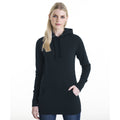 New French Navy - Back - Awdis Girlie Womens Longline Hooded Sweatshirt - Hoodie