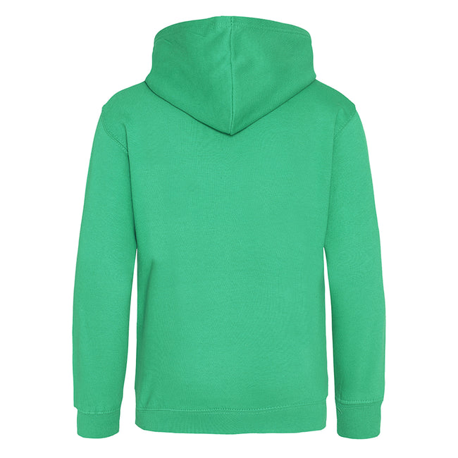 Kelly Green - Back - Awdis Kids Unisex Hooded Sweatshirt - Hoodie - Schoolwear