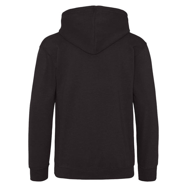 Black Smoke - Back - Awdis Kids Unisex Hooded Sweatshirt - Hoodie - Schoolwear