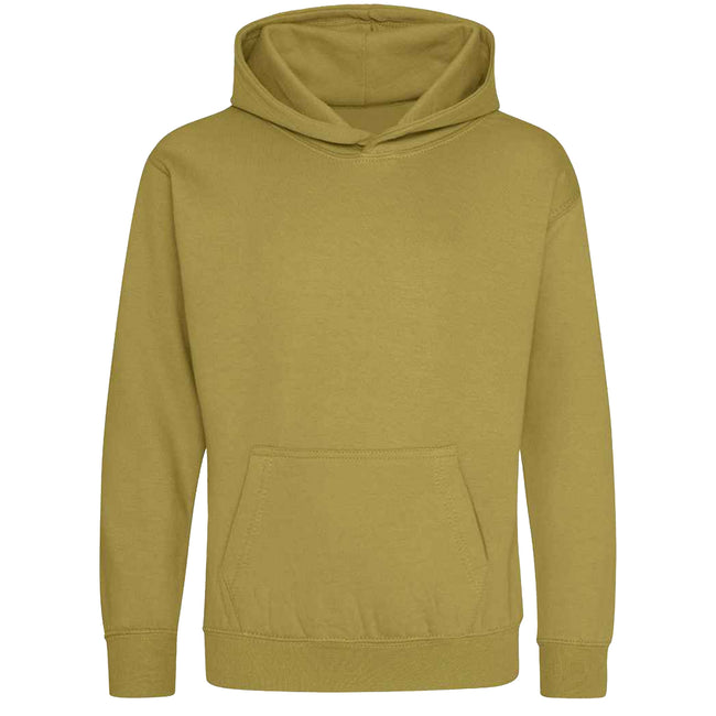Khaki Brown - Front - Awdis Kids Unisex Hooded Sweatshirt - Hoodie - Schoolwear
