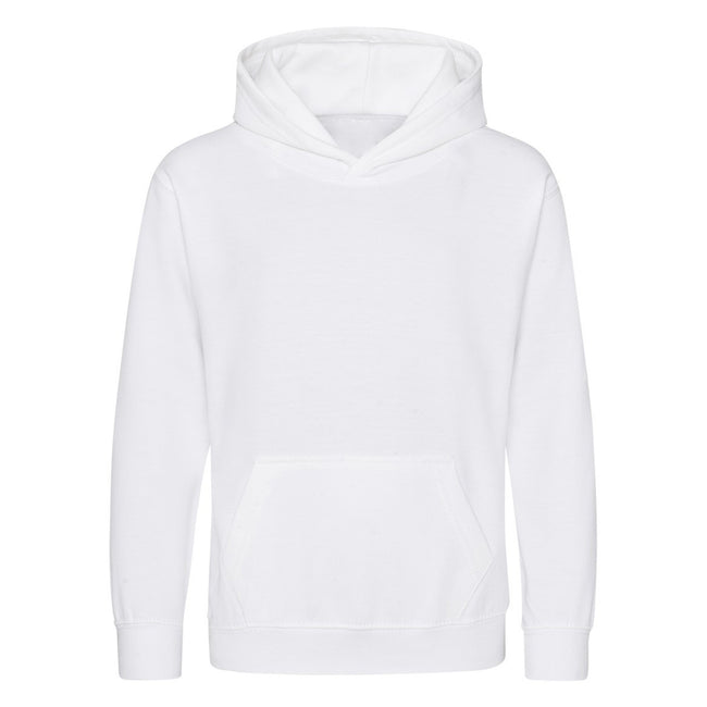 Arctic White - Front - Awdis Kids Unisex Hooded Sweatshirt - Hoodie - Schoolwear