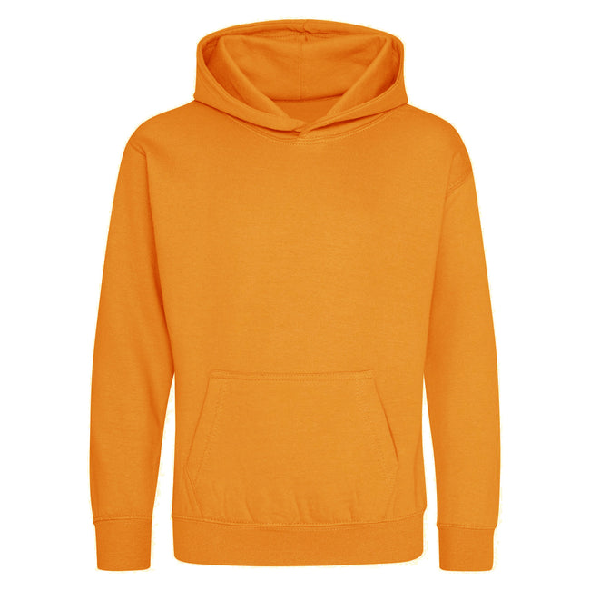 Orange Crush - Front - Awdis Kids Unisex Hooded Sweatshirt - Hoodie - Schoolwear