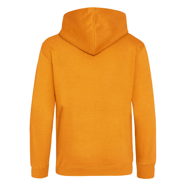 Orange Crush - Back - Awdis Kids Unisex Hooded Sweatshirt - Hoodie - Schoolwear