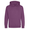 Plum - Front - Awdis Kids Unisex Hooded Sweatshirt - Hoodie - Schoolwear