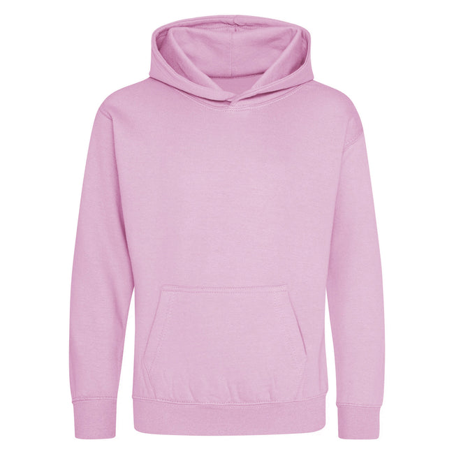 Baby Pink - Front - Awdis Kids Unisex Hooded Sweatshirt - Hoodie - Schoolwear