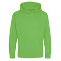 Lime Green - Front - Awdis Kids Unisex Hooded Sweatshirt - Hoodie - Schoolwear
