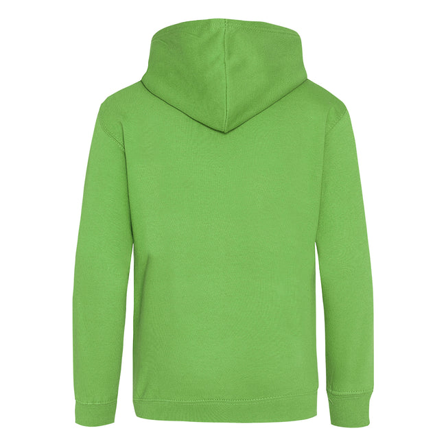 Lime Green - Back - Awdis Kids Unisex Hooded Sweatshirt - Hoodie - Schoolwear