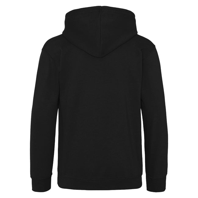 Jet Black - Back - Awdis Kids Unisex Hooded Sweatshirt - Hoodie - Schoolwear