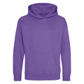 Purple - Front - Awdis Kids Unisex Hooded Sweatshirt - Hoodie - Schoolwear