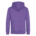 Purple - Back - Awdis Kids Unisex Hooded Sweatshirt - Hoodie - Schoolwear