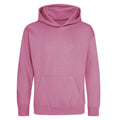 Candyfloss Pink - Front - Awdis Kids Unisex Hooded Sweatshirt - Hoodie - Schoolwear