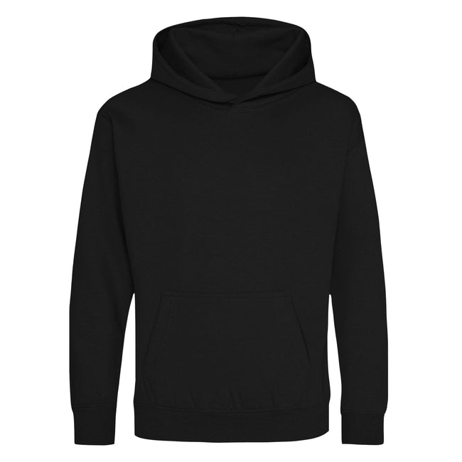 Jet Black - Front - Awdis Kids Unisex Hooded Sweatshirt - Hoodie - Schoolwear