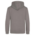Platinum Grey - Back - Awdis Kids Unisex Hooded Sweatshirt - Hoodie - Schoolwear