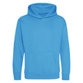 Sapphire Blue - Front - Awdis Kids Unisex Hooded Sweatshirt - Hoodie - Schoolwear