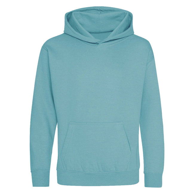 Seafoam - Front - Awdis Kids Unisex Hooded Sweatshirt - Hoodie - Schoolwear