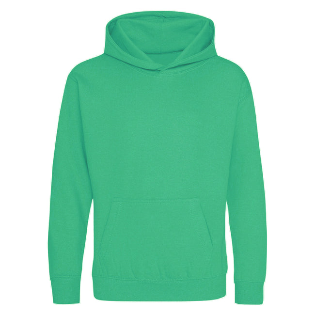 Kelly Green - Front - Awdis Kids Unisex Hooded Sweatshirt - Hoodie - Schoolwear