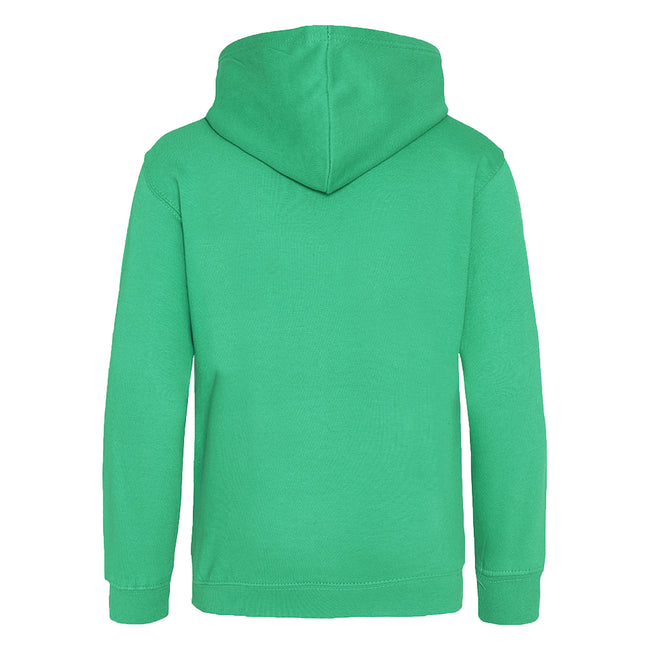 Kelly Green - Back - Awdis Kids Unisex Hooded Sweatshirt - Hoodie - Schoolwear