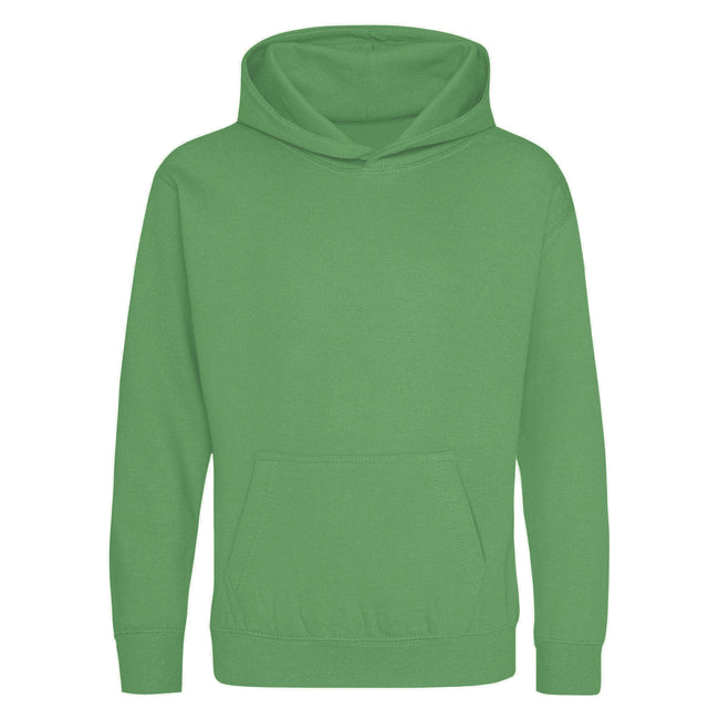 Dusty Green - Front - Awdis Kids Unisex Hooded Sweatshirt - Hoodie - Schoolwear