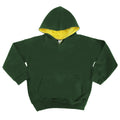 Forest Green- Gold - Front - Awdis Kids Varsity Hooded Sweatshirt - Hoodie - Schoolwear