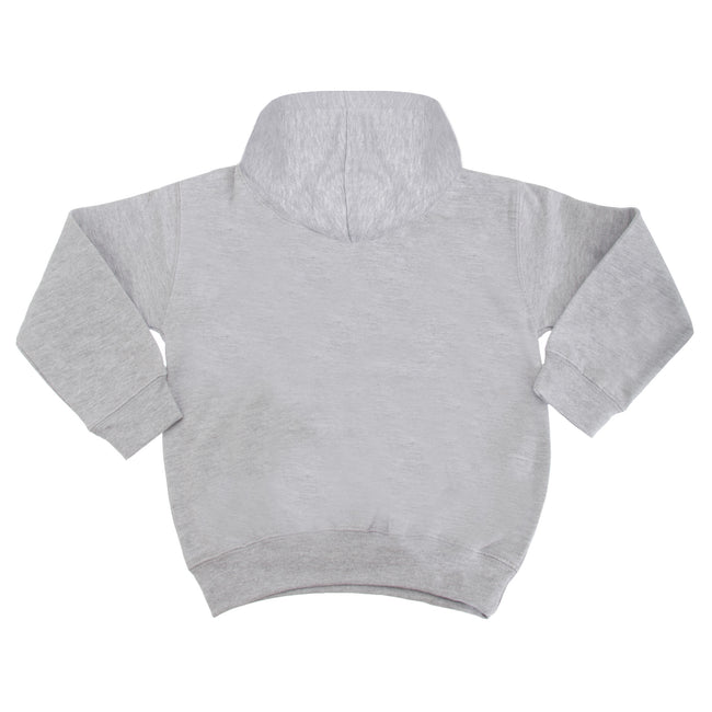 Heather Grey-Fire Red - Back - Awdis Kids Varsity Hooded Sweatshirt - Hoodie - Schoolwear
