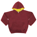 Burgundy-Gold - Front - Awdis Kids Varsity Hooded Sweatshirt - Hoodie - Schoolwear