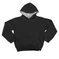Jet Black - Heather Grey - Front - Awdis Kids Varsity Hooded Sweatshirt - Hoodie - Schoolwear
