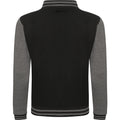 Jet Black- Charcoal - Back - Awdis Unisex Varsity Jacket