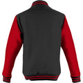 Jet Black- Fire Red - Back - Awdis Unisex Varsity Jacket