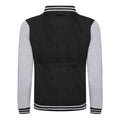 Jet Black- Heather Grey - Back - Awdis Unisex Varsity Jacket