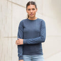 Navy Heather - Back - Awdis Girlie Womens Heather Lightweight Crew Neck Sweatshirt