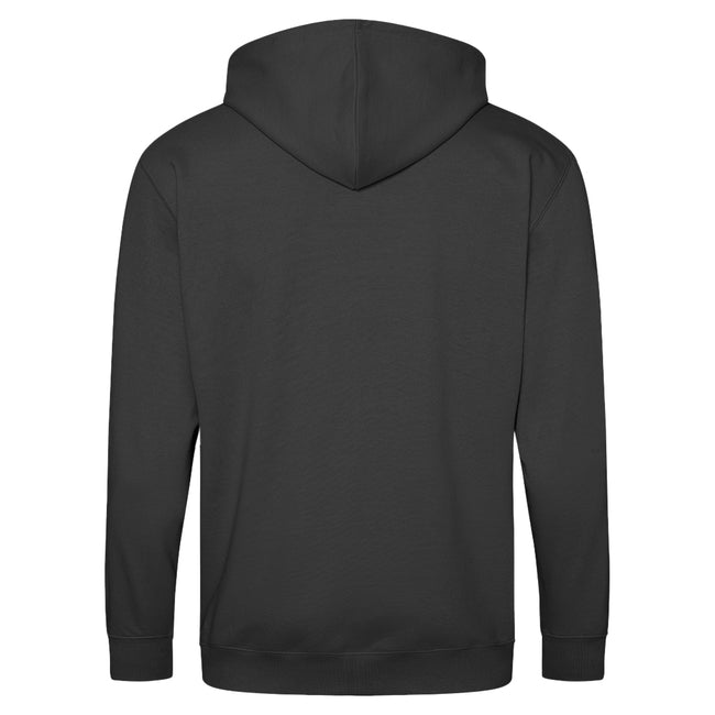 Black Smoke - Back - Awdis Plain Mens Hooded Full Zip Hoodie - Zoodie