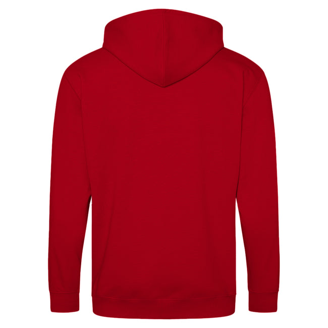 Fire Red - Back - Awdis Plain Mens Hooded Full Zip Hoodie - Zoodie