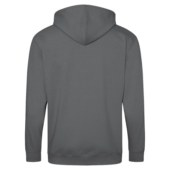 Steel Grey - Back - Awdis Plain Mens Hooded Full Zip Hoodie - Zoodie