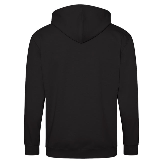Deep Black - Back - Awdis Plain Mens Hooded Full Zip Hoodie - Zoodie