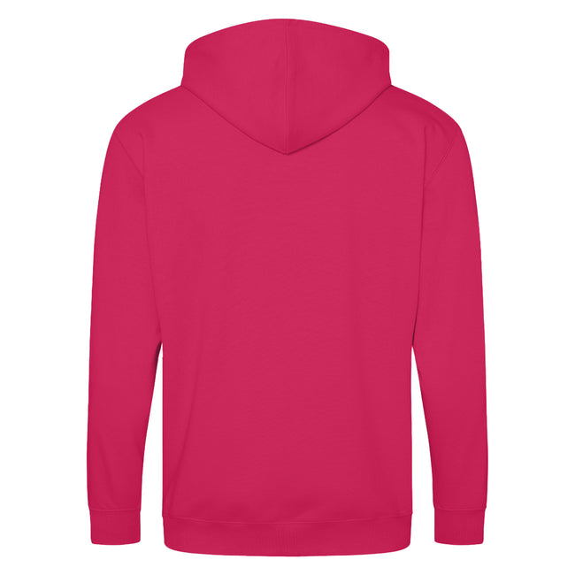 Hot Pink - Back - Awdis Plain Mens Hooded Full Zip Hoodie - Zoodie