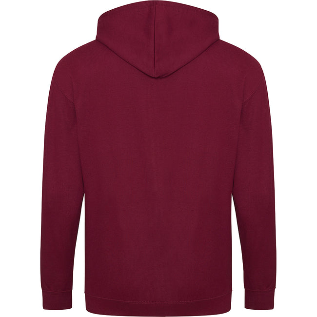Burgundy - Back - Awdis Plain Mens Hooded Full Zip Hoodie - Zoodie