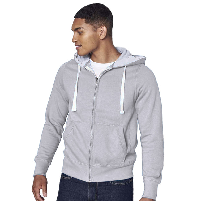Heather Grey - Back - Awdis Chunky Premium Heavyweight Hooded Sweatshirt - Hoodie - Zoodie