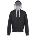 Jet Black (Grey inner) - Front - Awdis Chunky Premium Heavyweight Hooded Sweatshirt - Hoodie - Zoodie