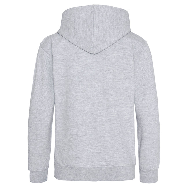 Heather Grey-French Navy - Back - Awdis Mens Varsity Hooded Sweatshirt - Hoodie - Zoodie