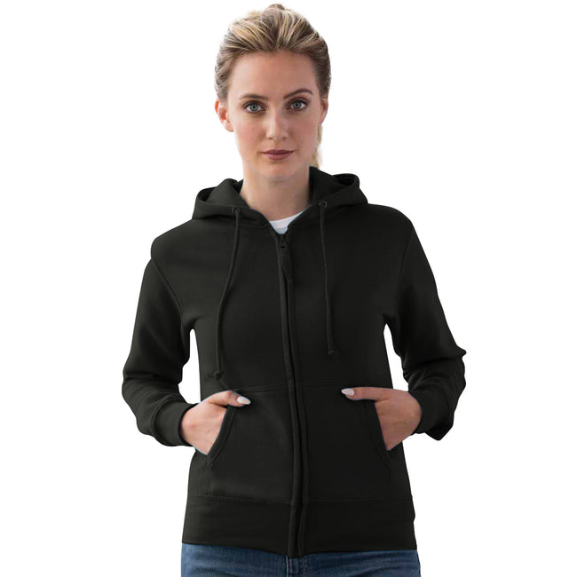 Jet Black - Back - Awdis Girlie Womens-Ladies Hooded Sweatshirt - Hoodie - Zoodie